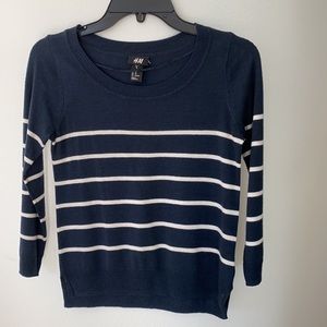 H&M nautical stripe crop sweater